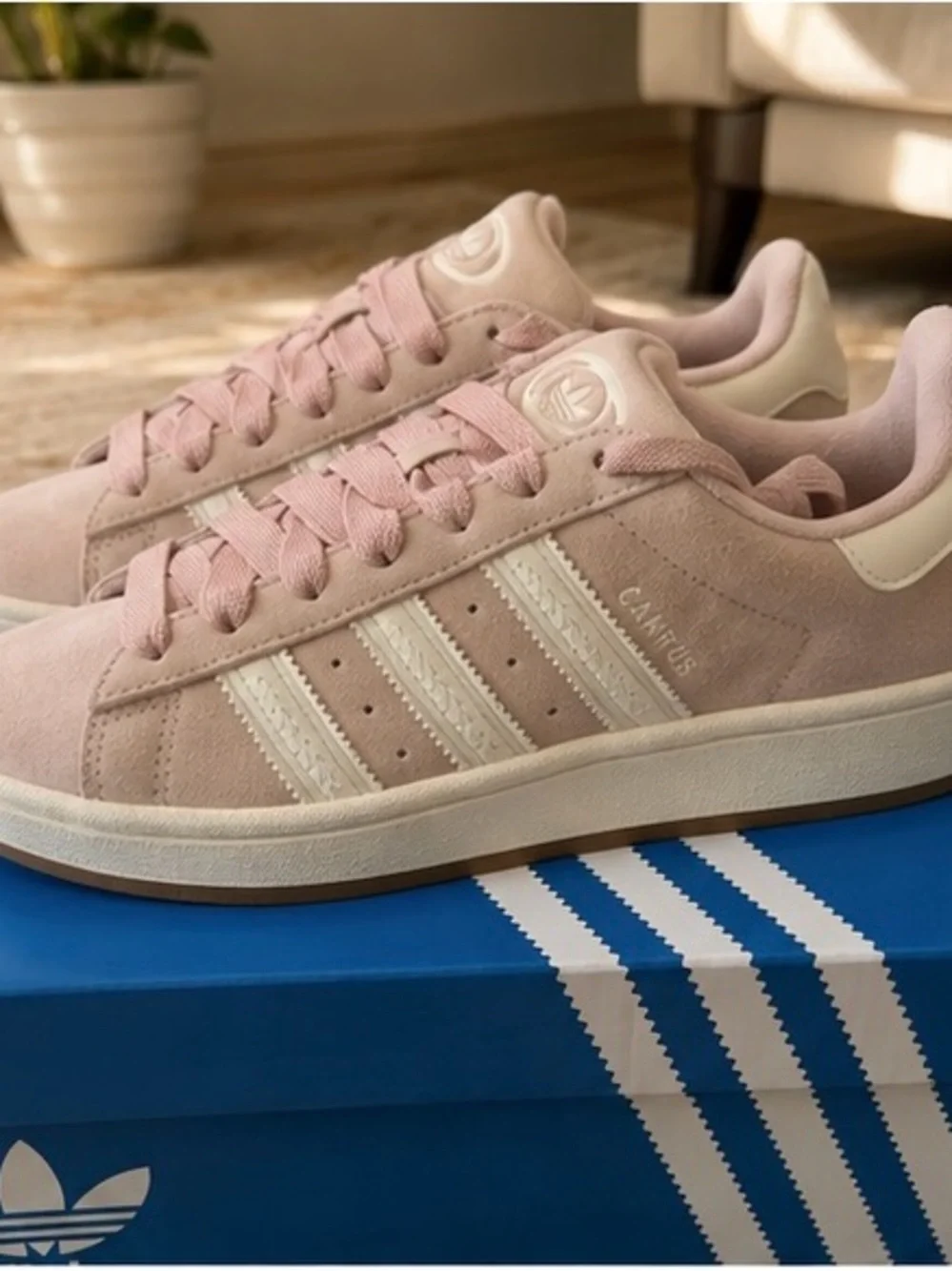 adidas Campus 00S Lace Up  Womens Pink Sneakers Casual Shoes JR1376